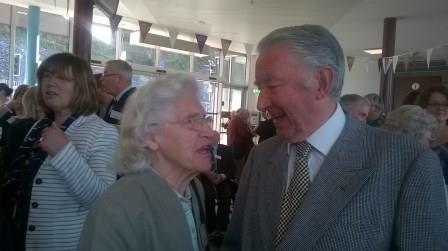 Madge Elliot with Lord Steel at Galashiels on 5th September 2015